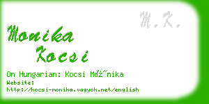 monika kocsi business card